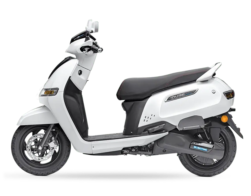 TVS iQube Electric Scooter Pearl White Colour Left Side View